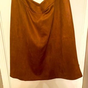 Faux suede skirt.